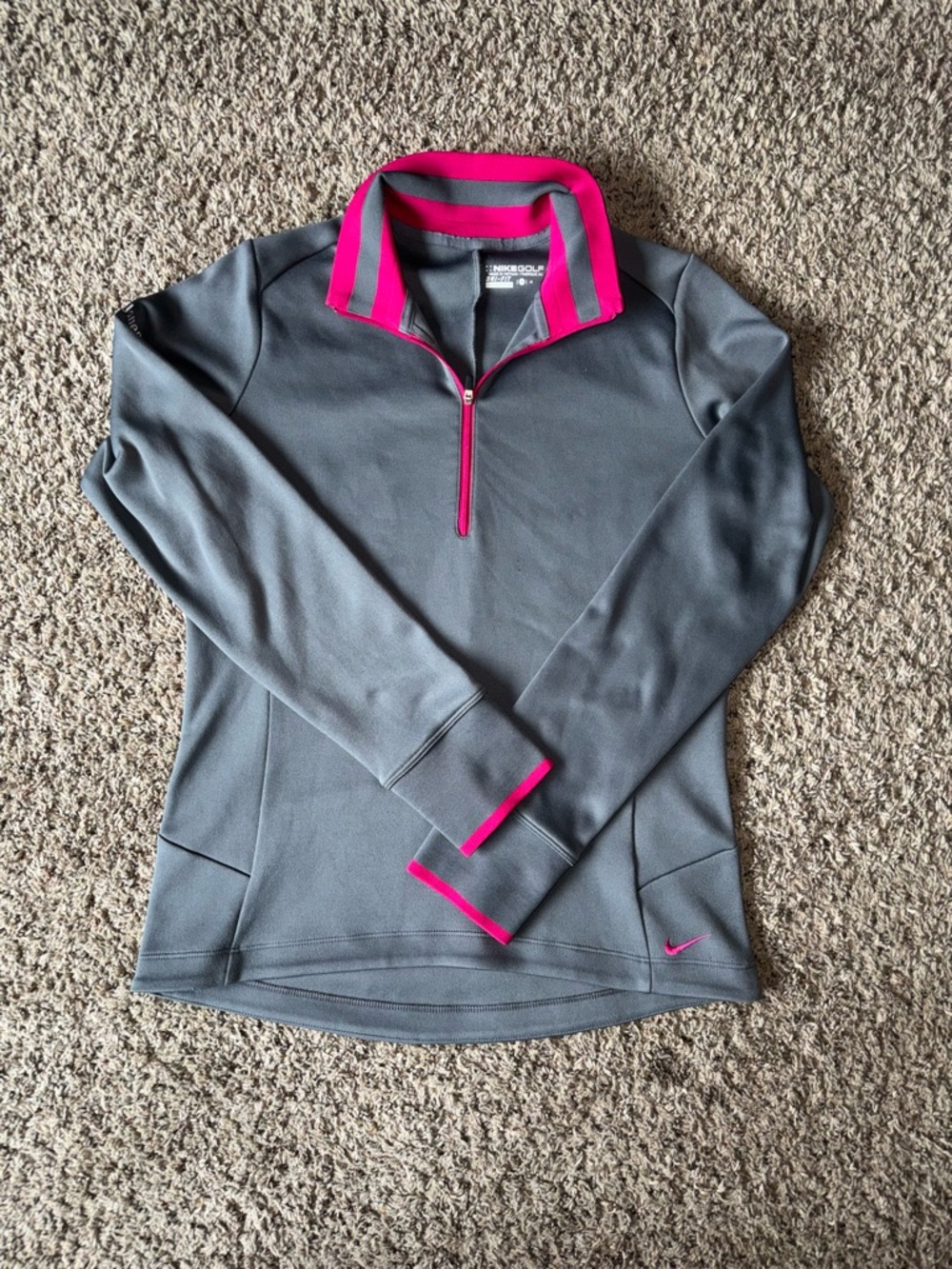 Nike Golf Gray Pullover with Hot Pink Accents